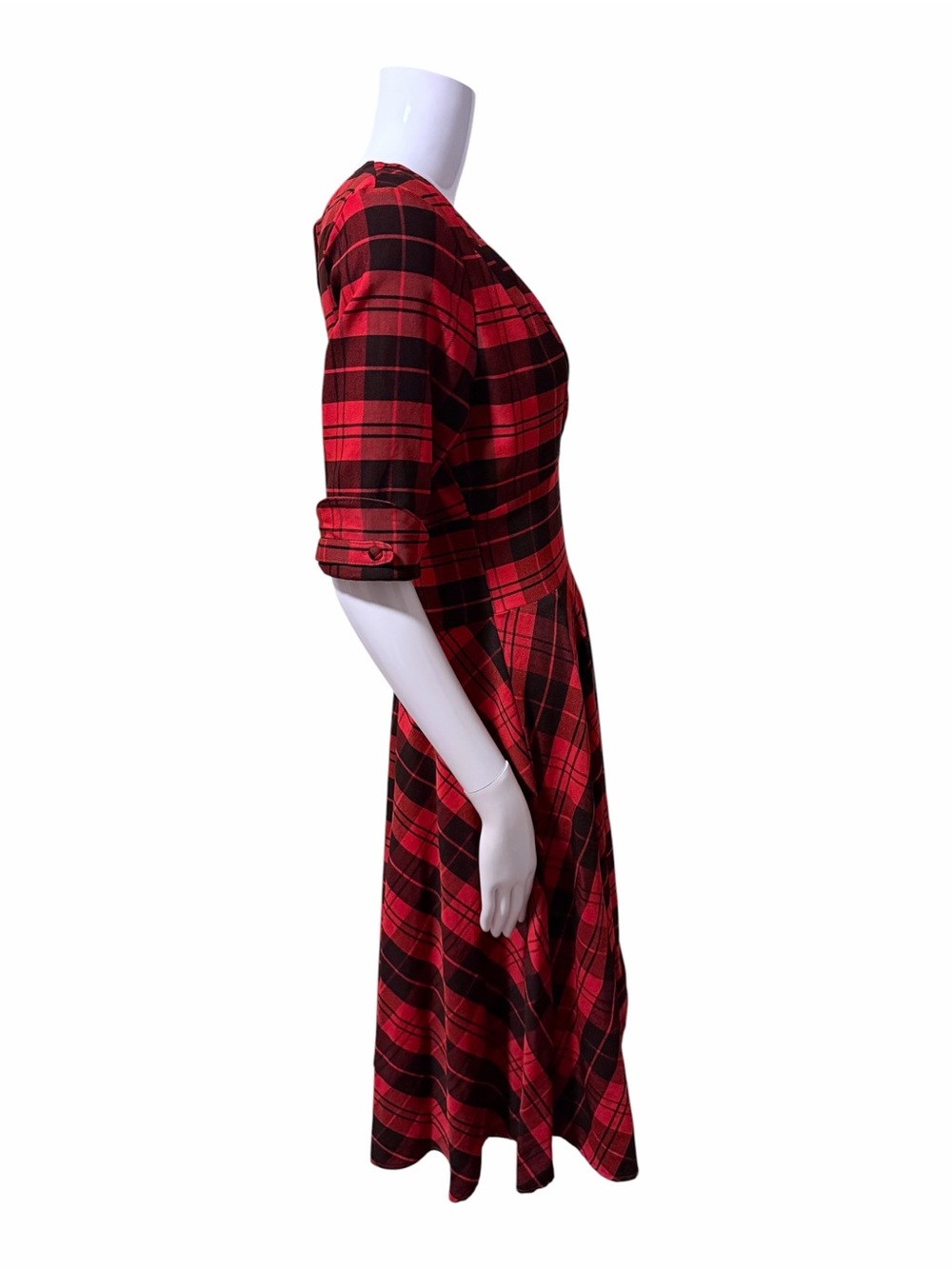 Unique Vintage Delores Plaid Swing Dress Size Large - Picture 3 of 8